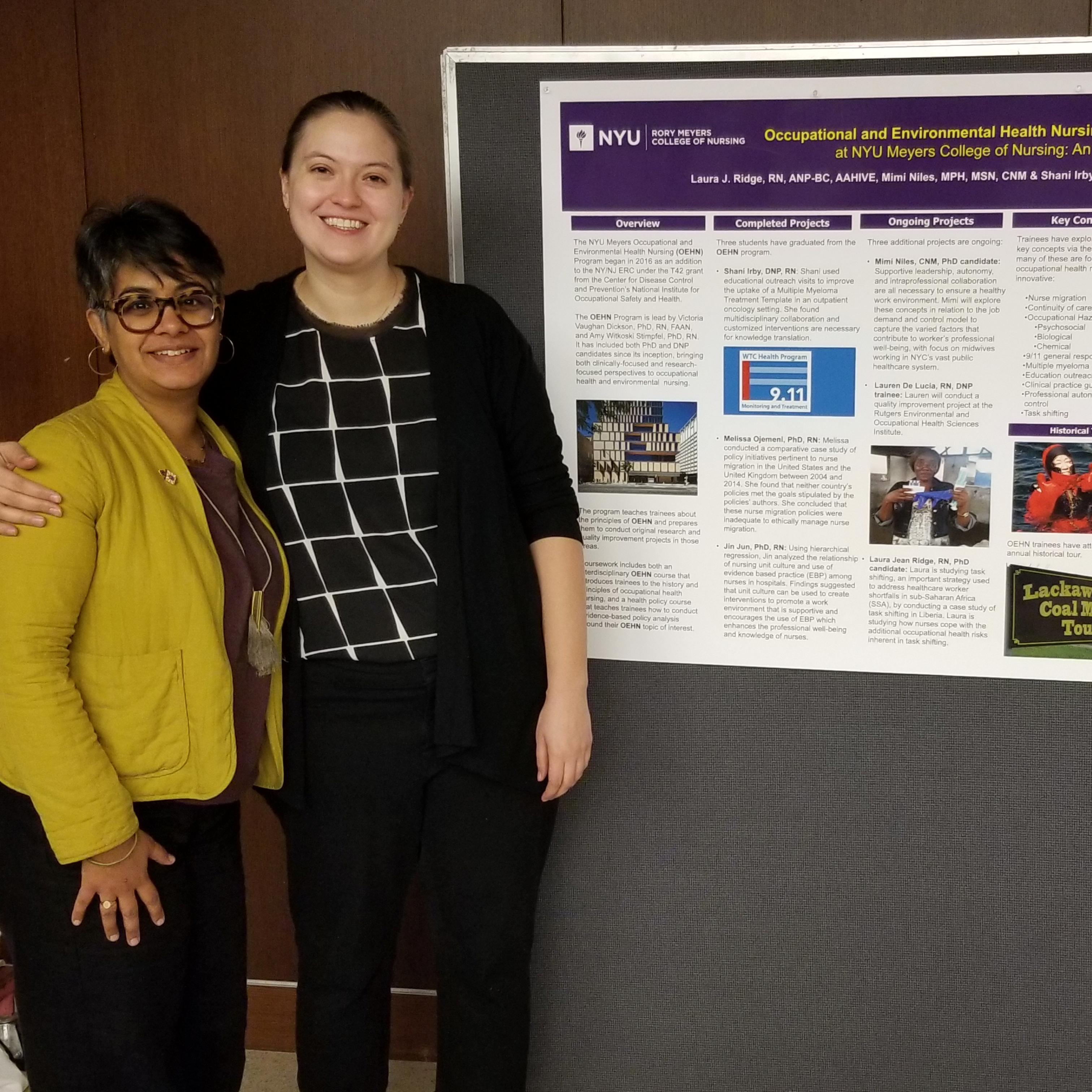 Mimi Niles and Laura Ridge present a poster